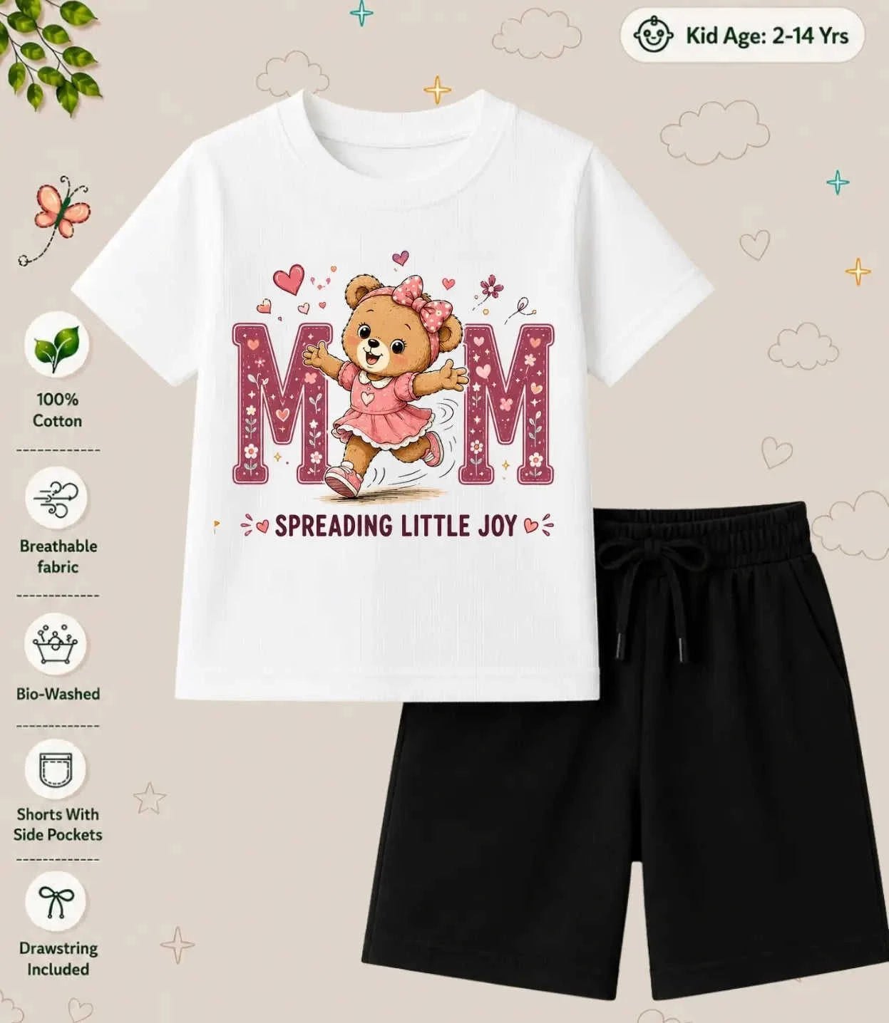 Mom - Dad Caring Kid Co-ord Set Swiftsoul