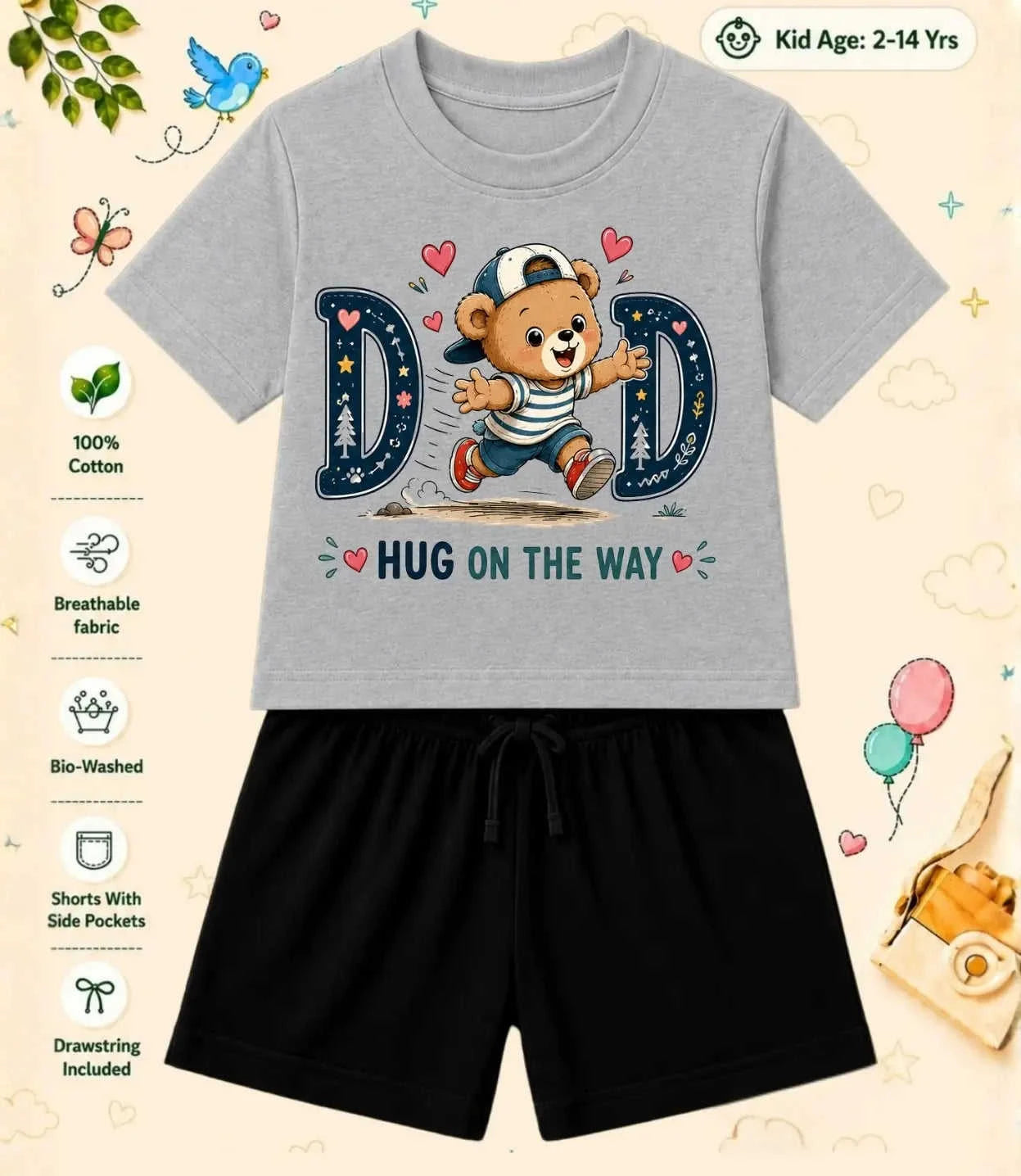 Mom - Dad Caring Kid Co-ord Set Swiftsoul