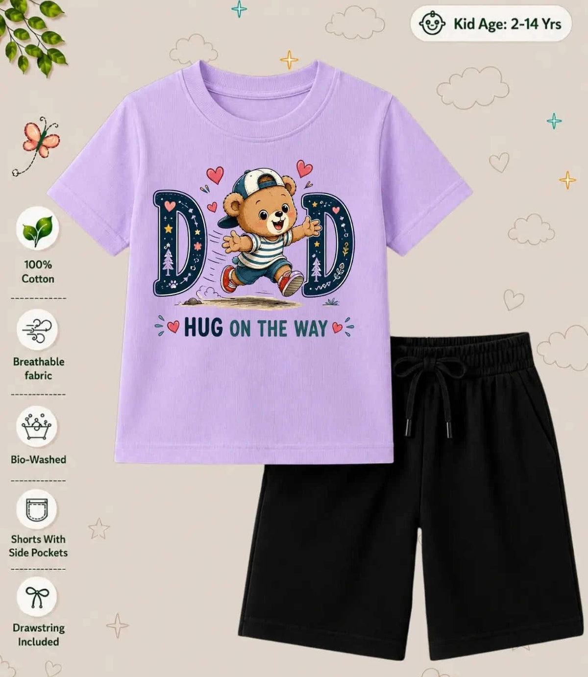 Mom - Dad Caring Kid Co-ord Set Swiftsoul
