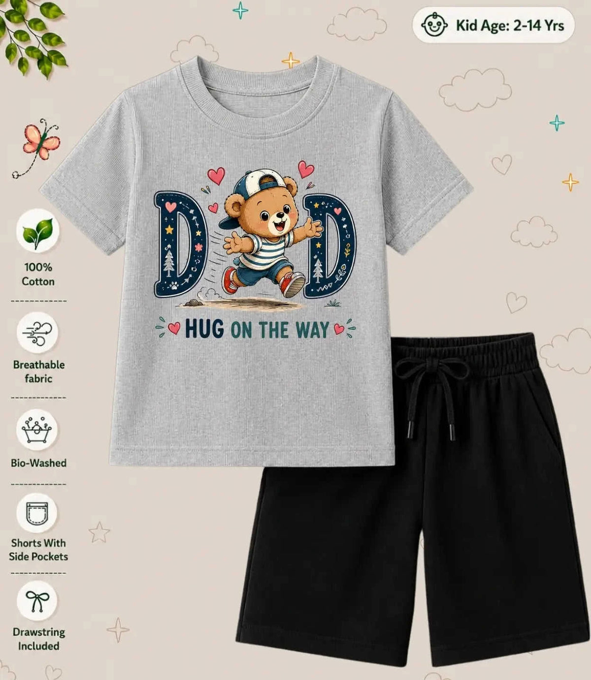 Mom - Dad Caring Kid Co-ord Set Swiftsoul