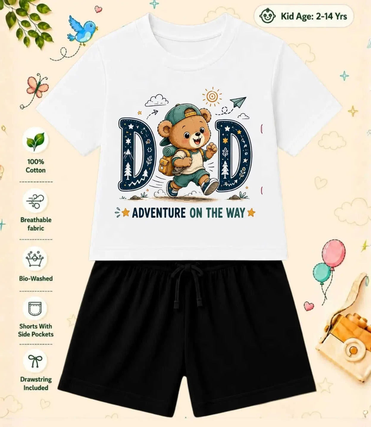 Mom - Dad Caring Kid Co-ord Set Swiftsoul