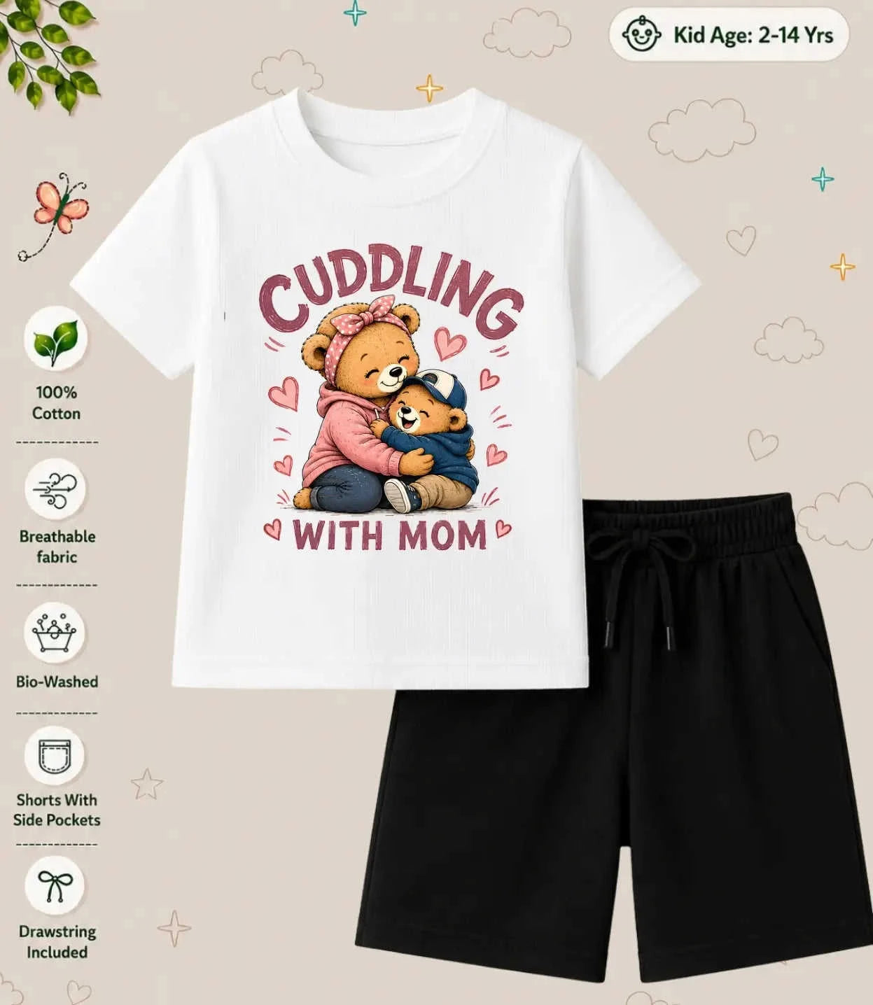 Mom - Dad Comforting Kid Co-ord Set Swiftsoul