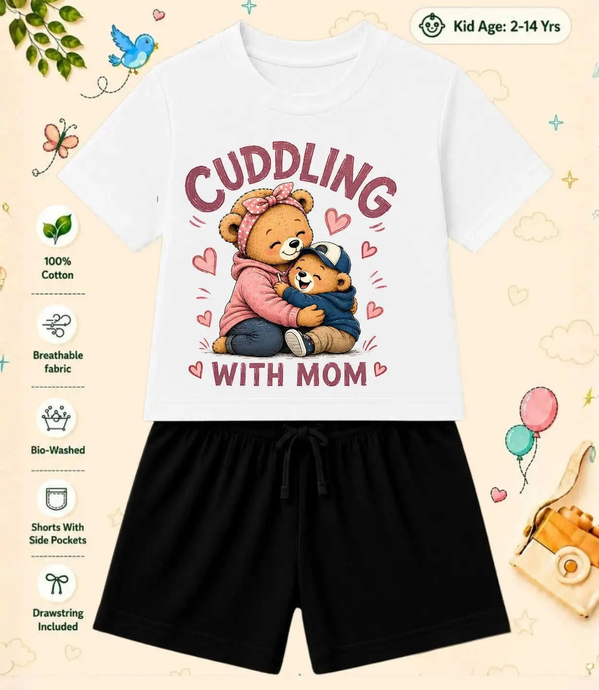 Mom - Dad Comforting Kid Co-ord Set Swiftsoul