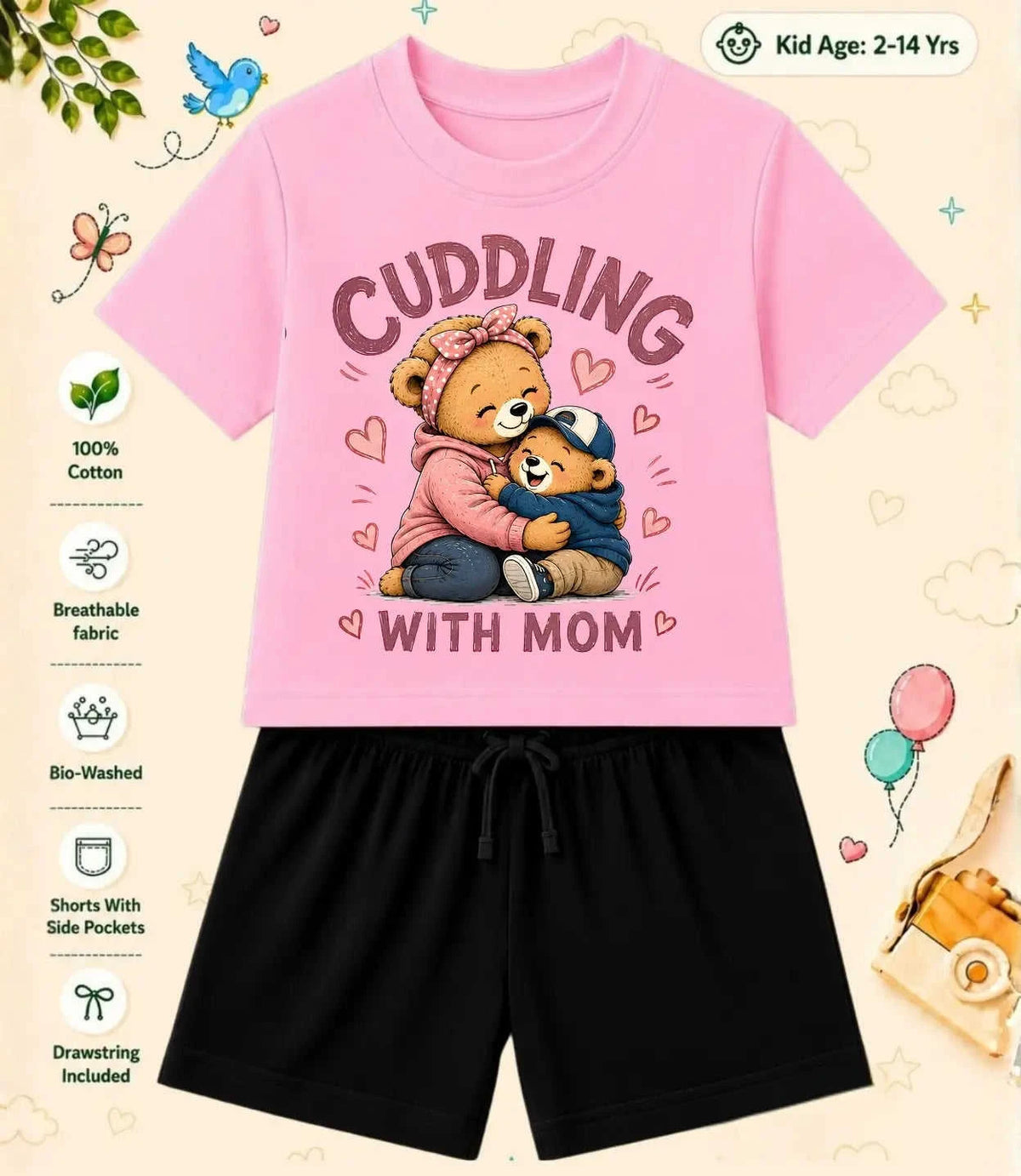 Mom - Dad Comforting Kid Co-ord Set Swiftsoul