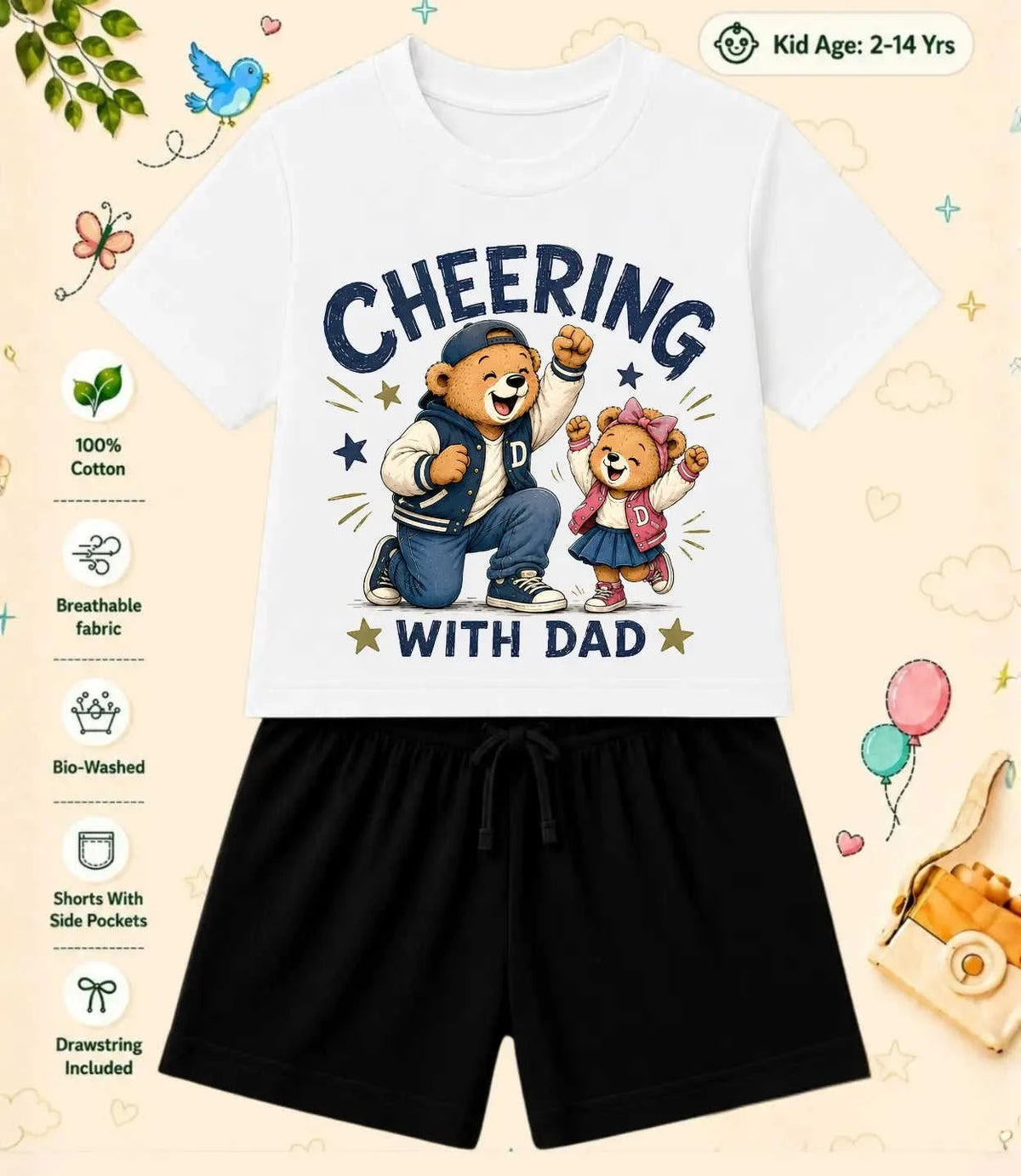 Mom - Dad Comforting Kid Co-ord Set Swiftsoul