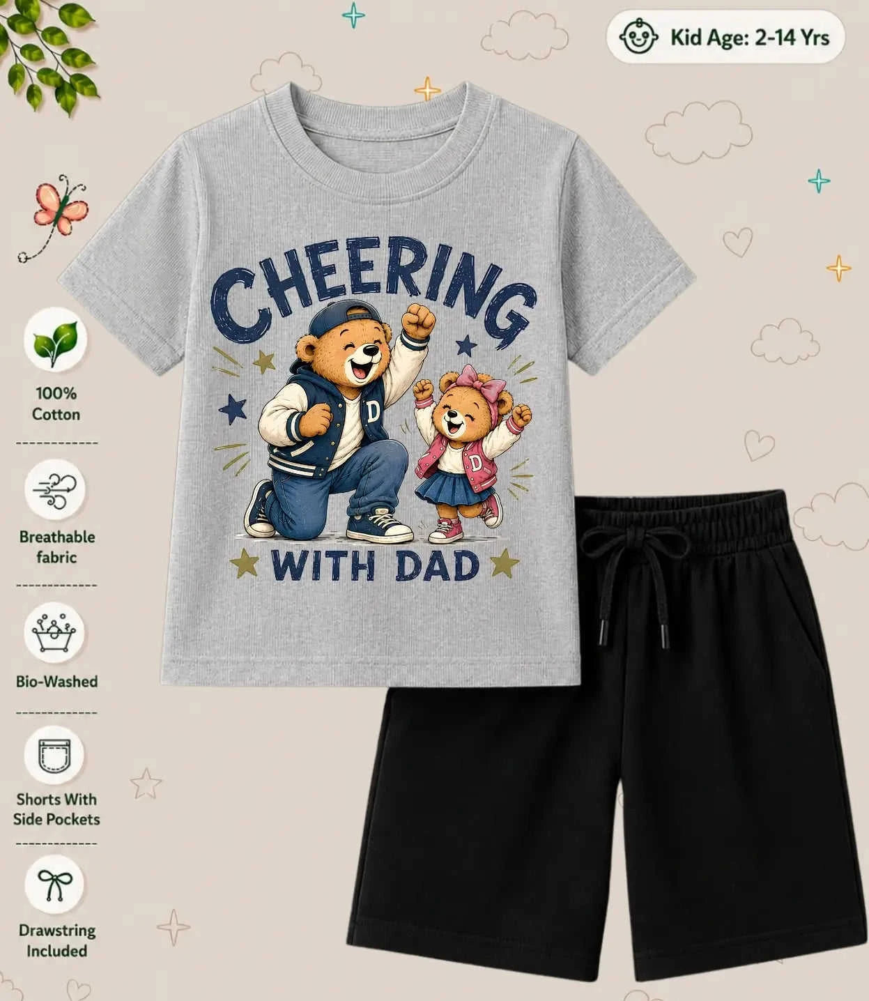 Mom - Dad Comforting Kid Co-ord Set Swiftsoul