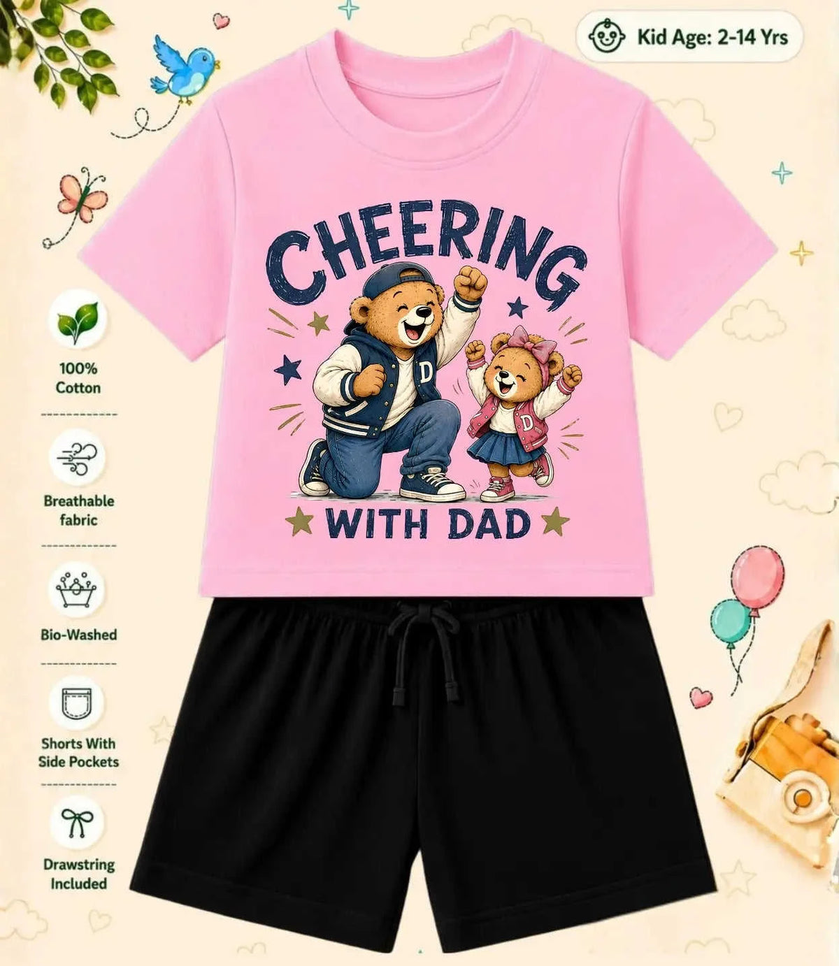 Mom - Dad Comforting Kid Co-ord Set Swiftsoul