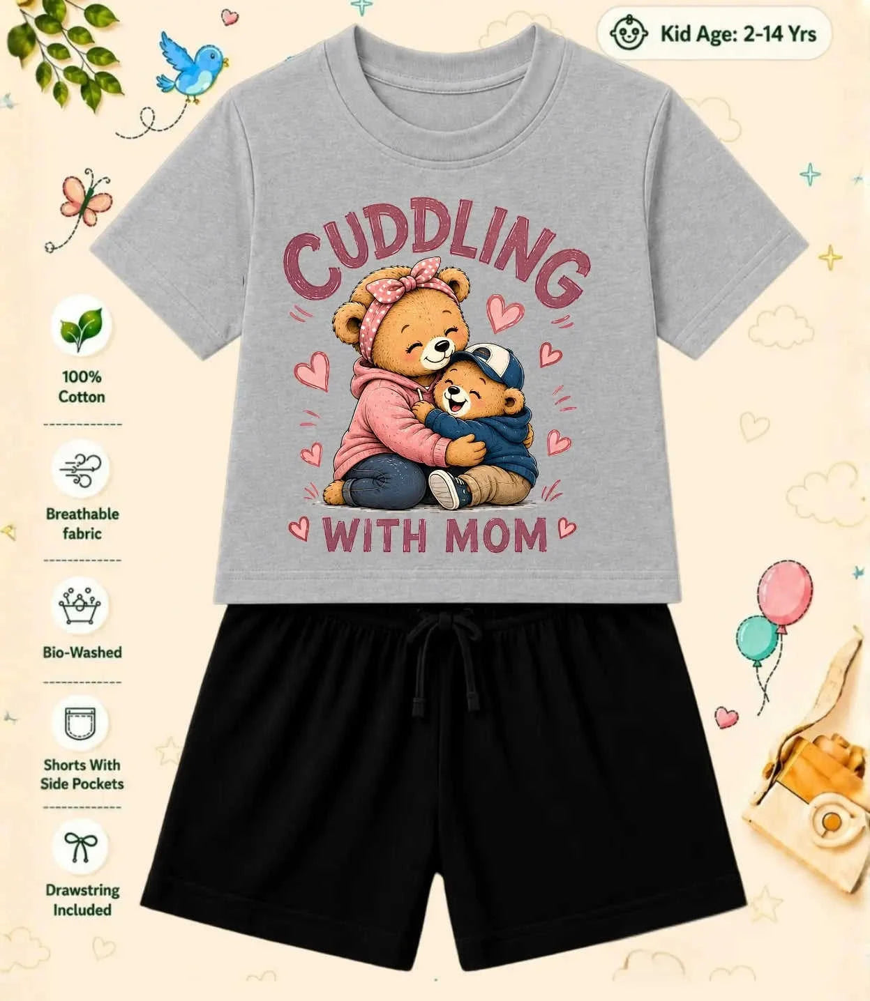 Mom - Dad Comforting Kid Co-ord Set Swiftsoul