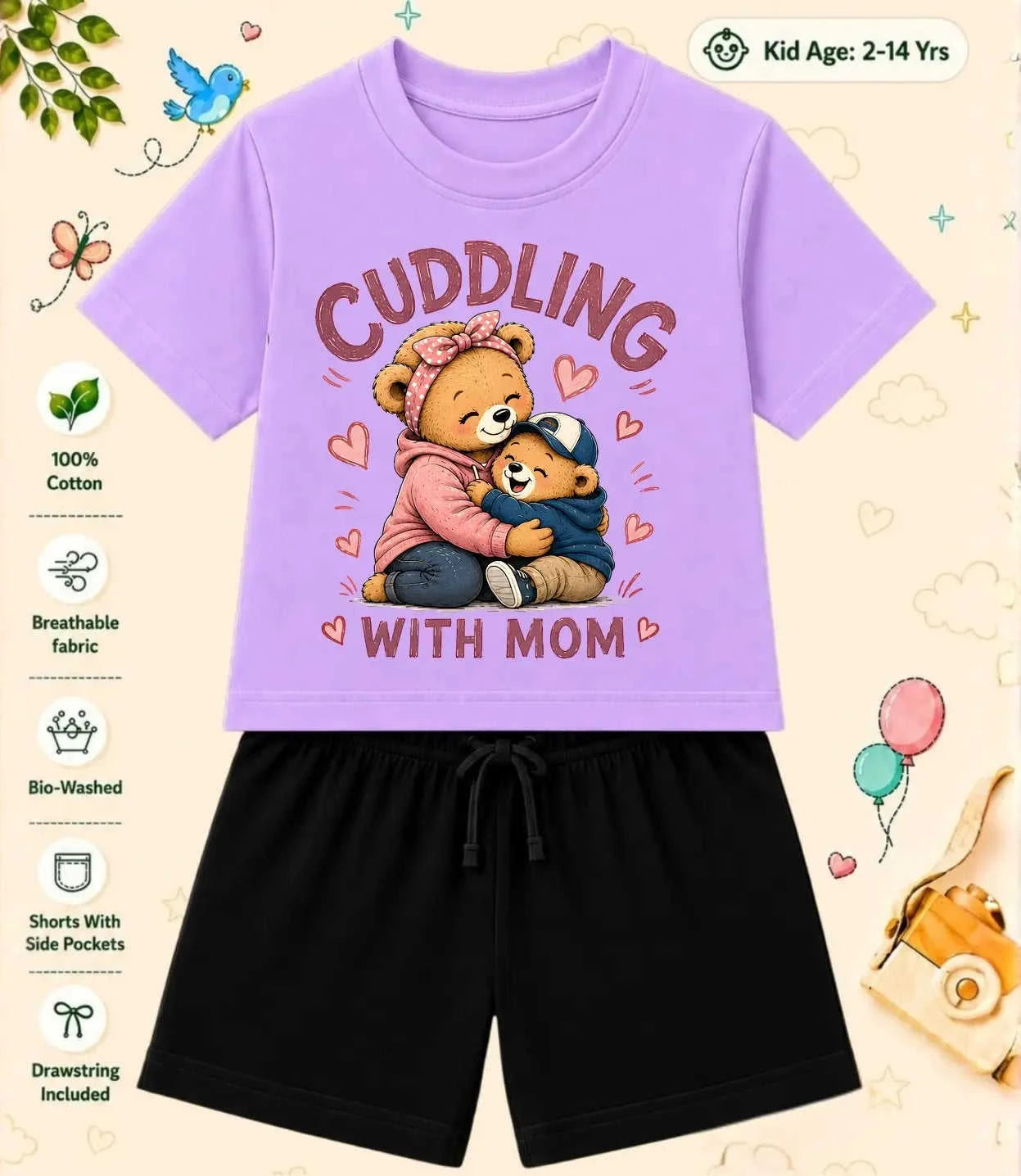 Mom - Dad Comforting Kid Co-ord Set Swiftsoul