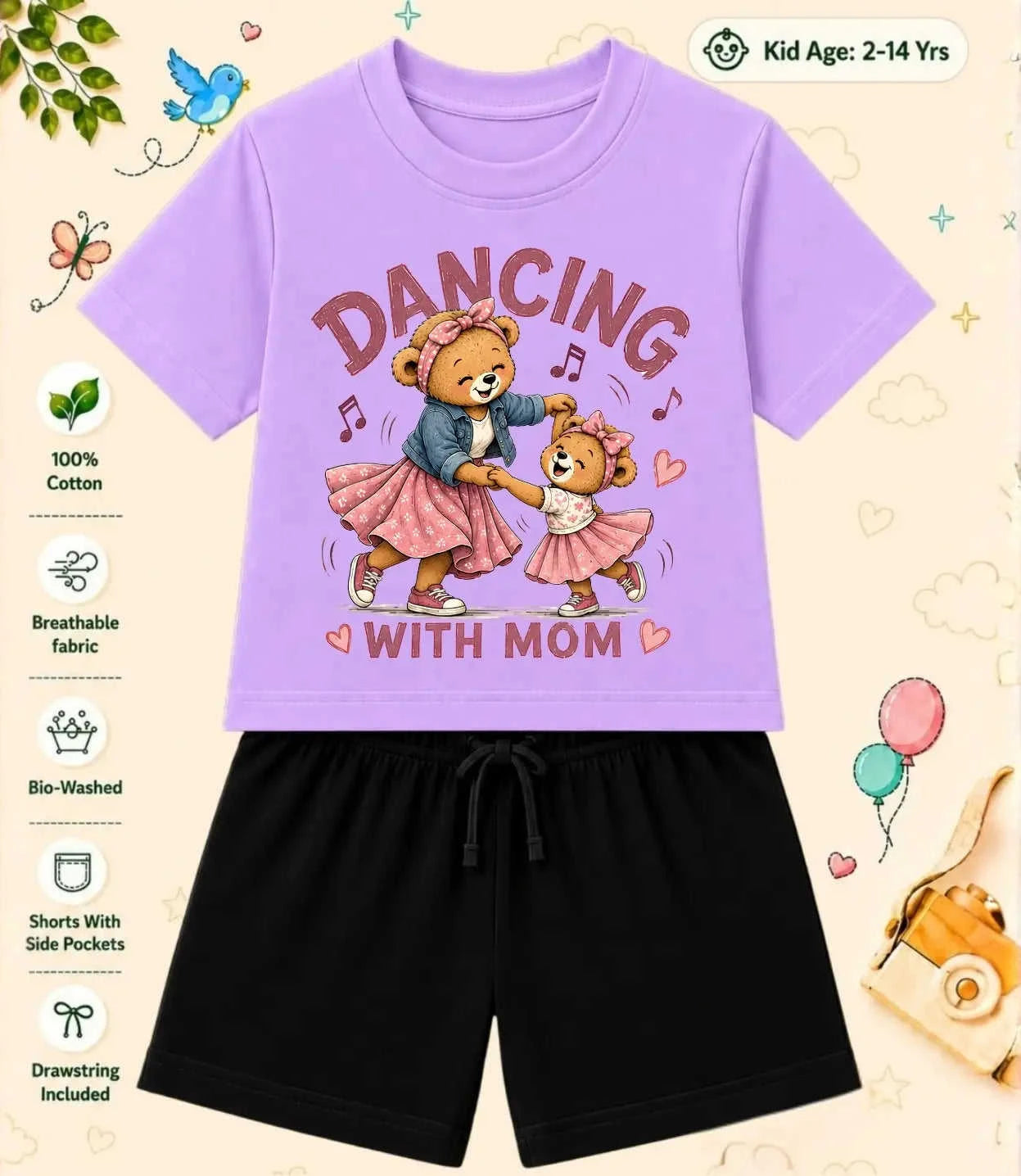 Mom - Dad Comforting Kid Co-ord Set Swiftsoul