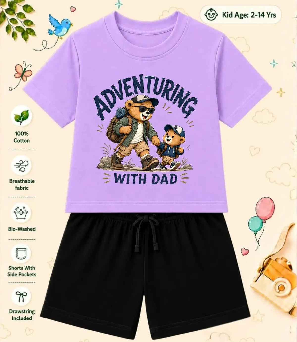 Mom - Dad Comforting Kid Co-ord Set Swiftsoul
