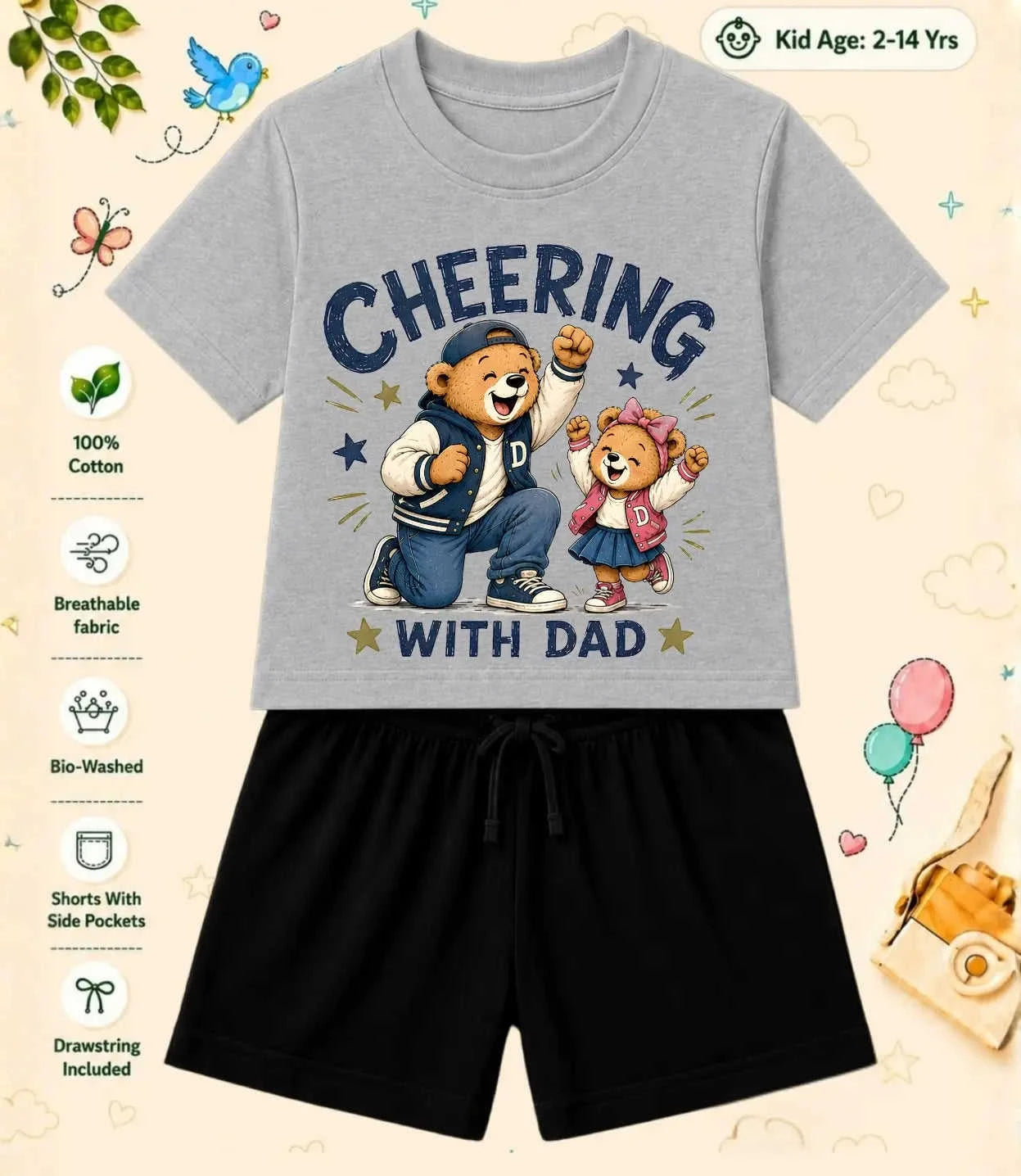 Mom - Dad Comforting Kid Co-ord Set Swiftsoul
