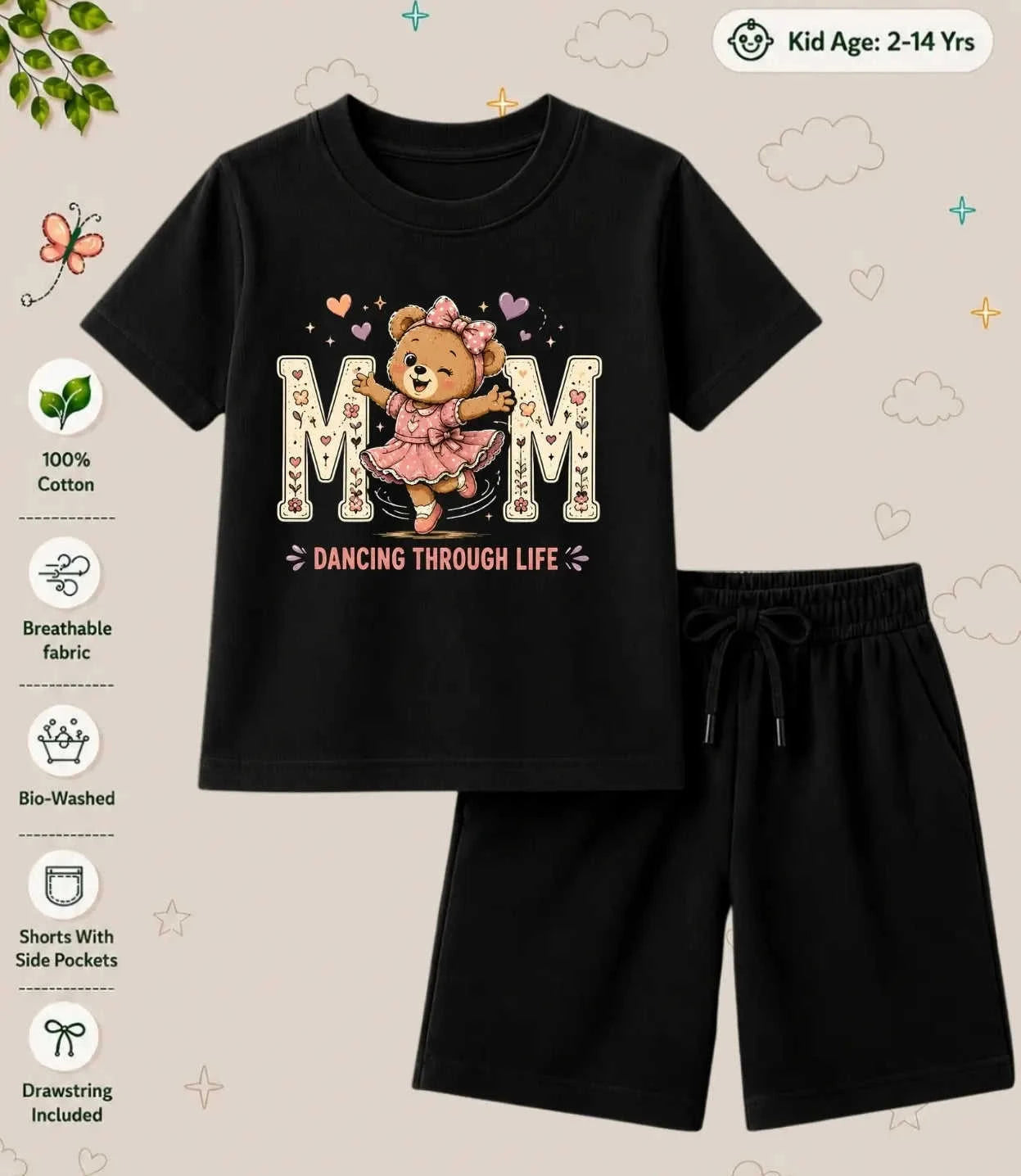 Mom - Dad Devoted Kid Co-ord Set Swiftsoul
