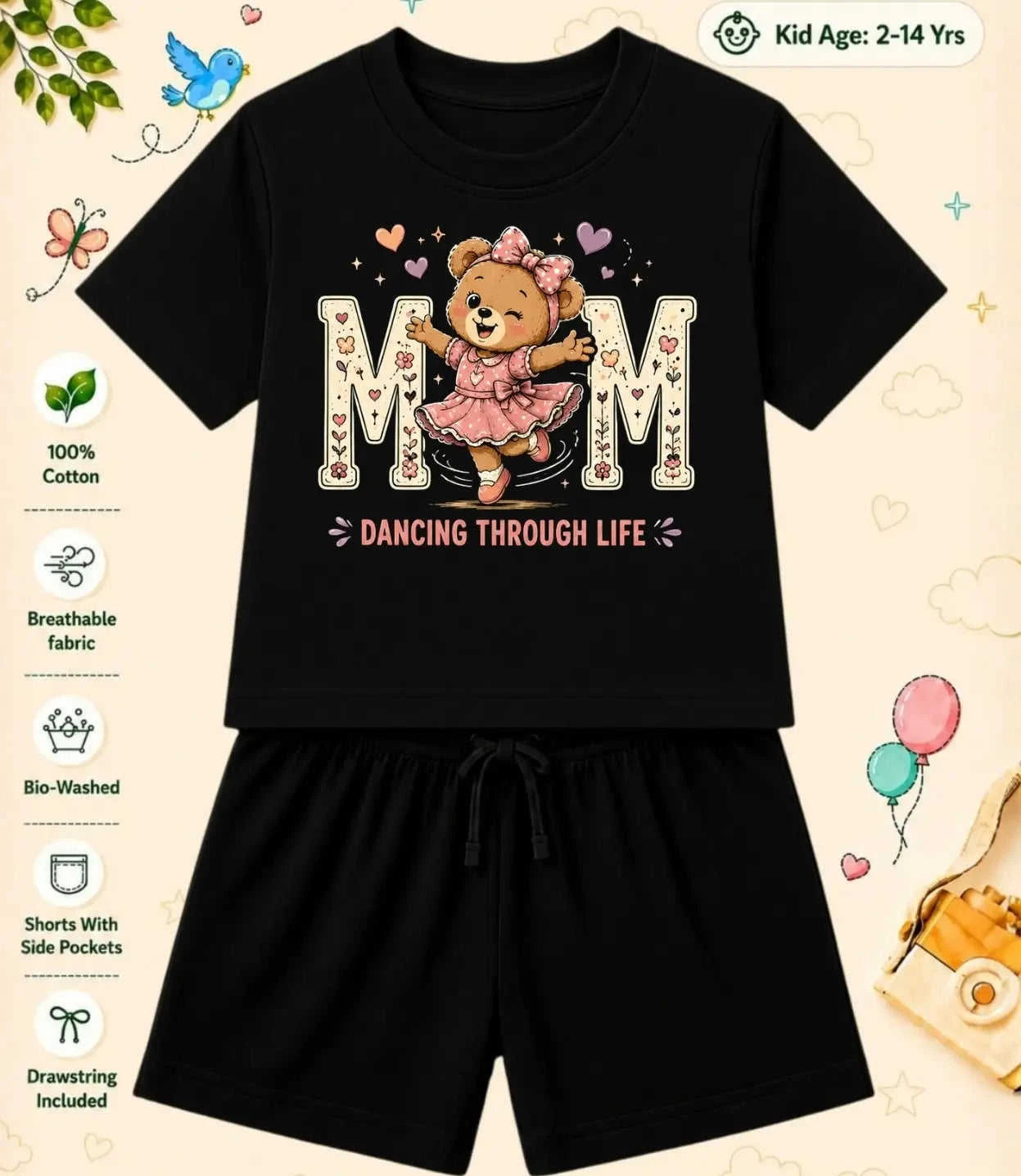 Mom - Dad Devoted Kid Co-ord Set Swiftsoul