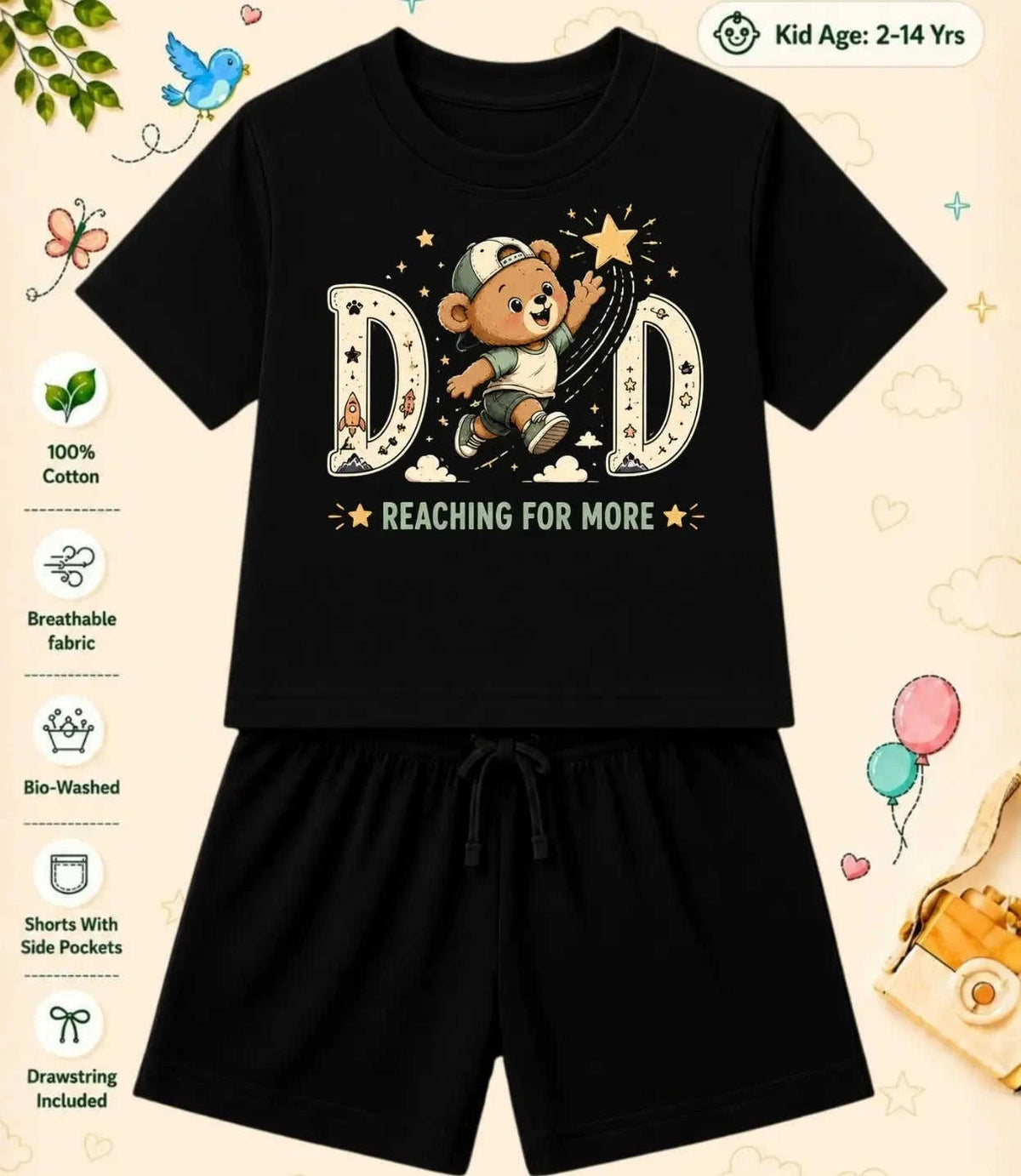 Mom - Dad Devoted Kid Co-ord Set Swiftsoul