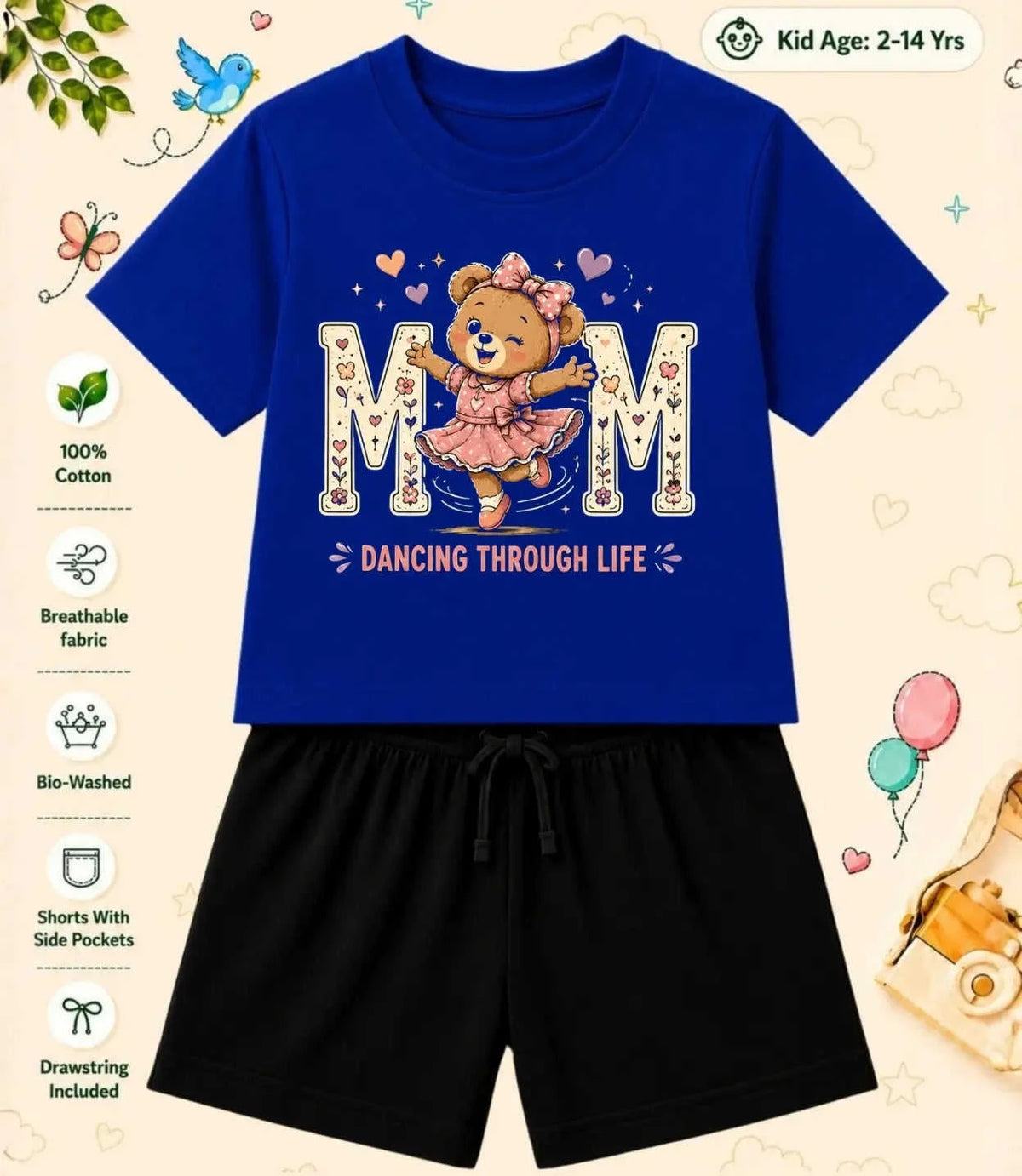 Mom - Dad Devoted Kid Co-ord Set Swiftsoul