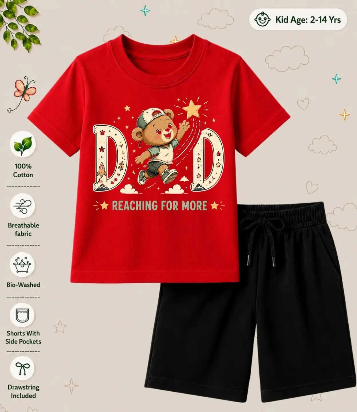 Mom - Dad Devoted Kid Co-ord Set Swiftsoul