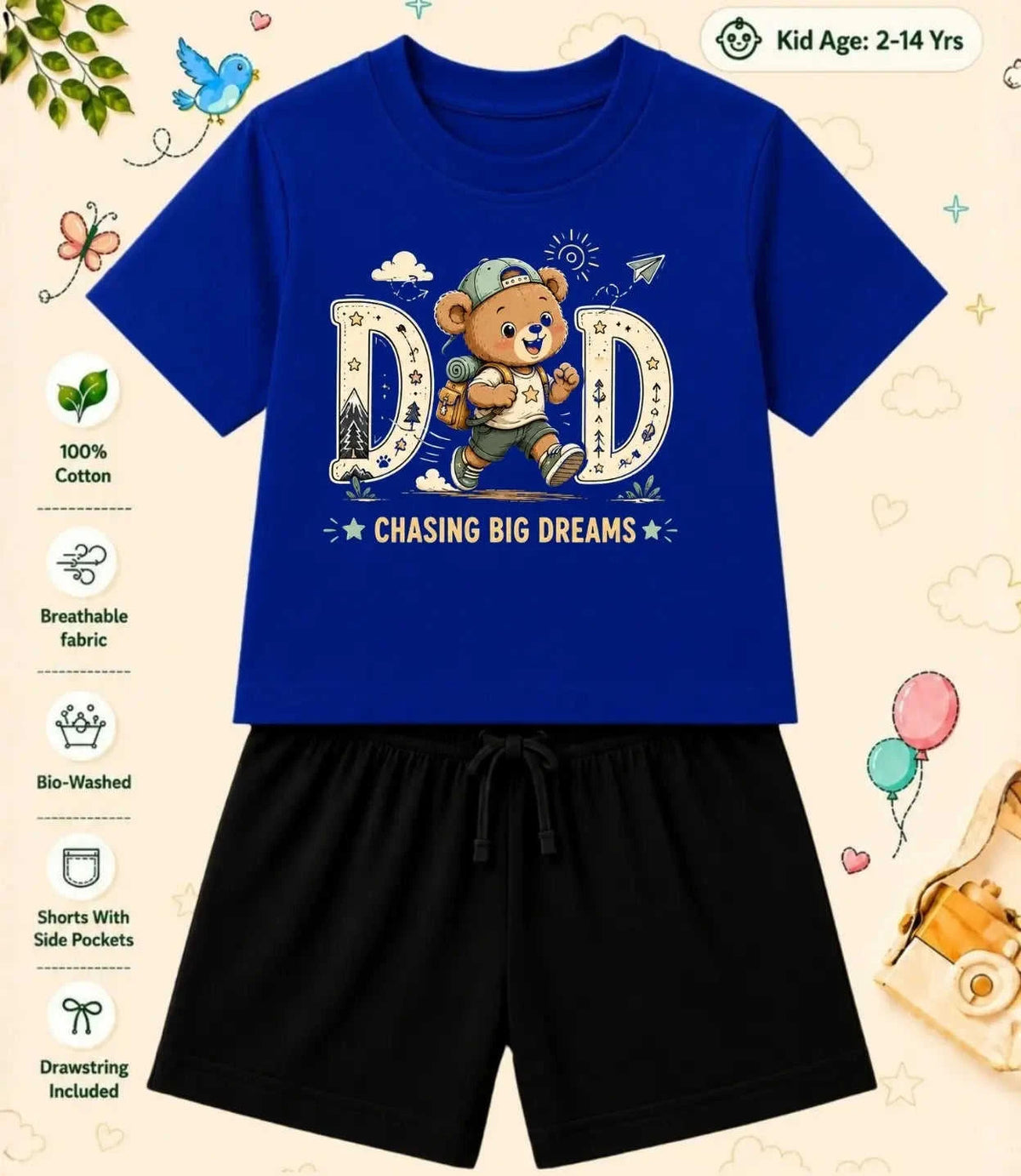 Mom - Dad Devoted Kid Co-ord Set Swiftsoul