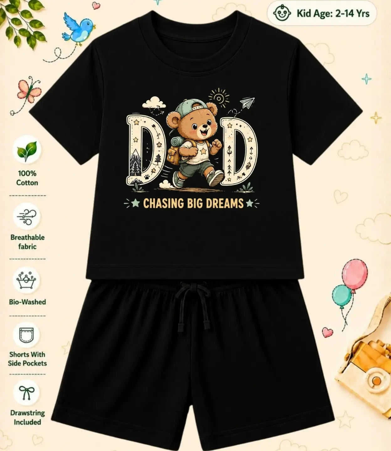 Mom - Dad Devoted Kid Co-ord Set Swiftsoul