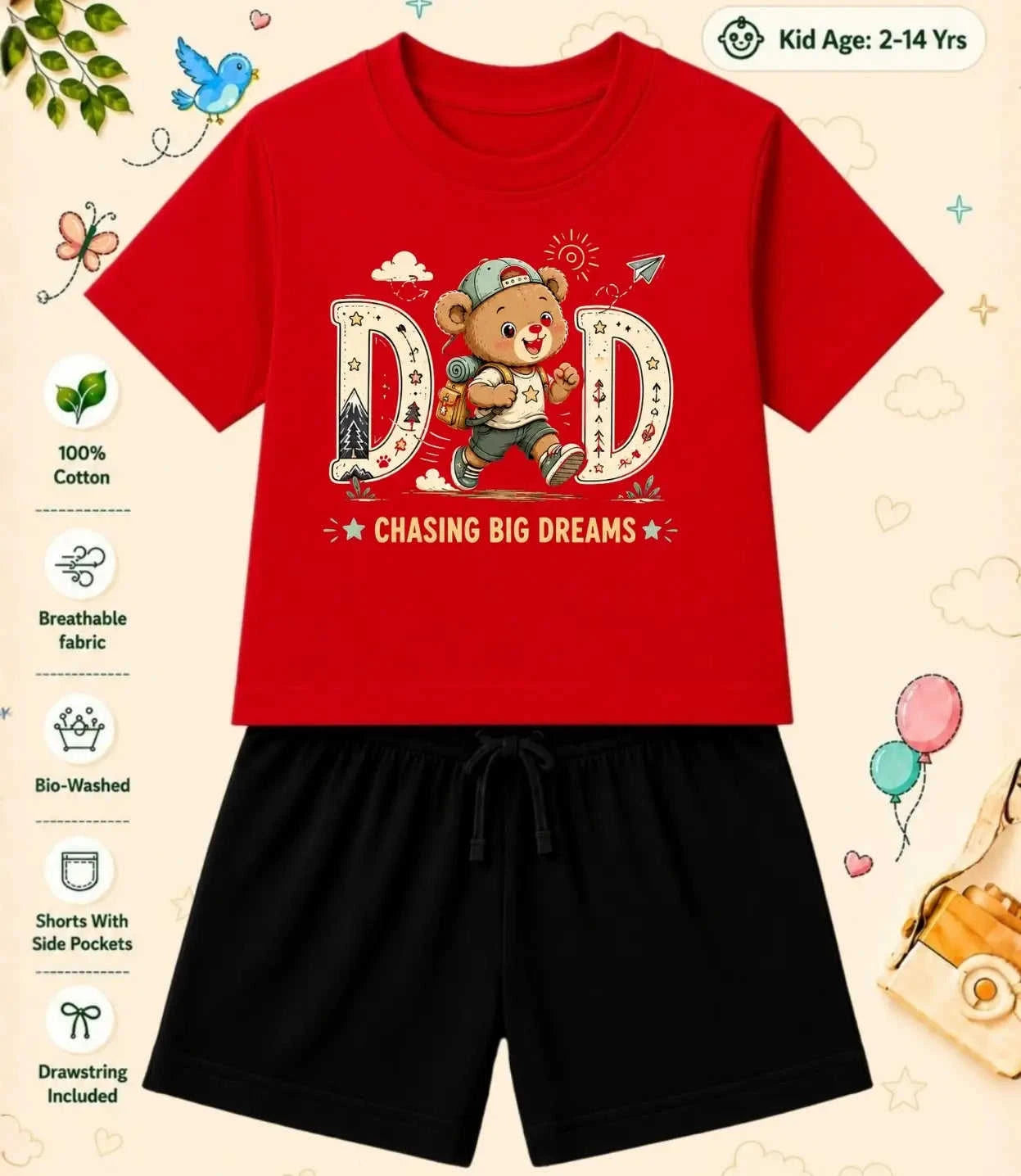 Mom - Dad Devoted Kid Co-ord Set Swiftsoul