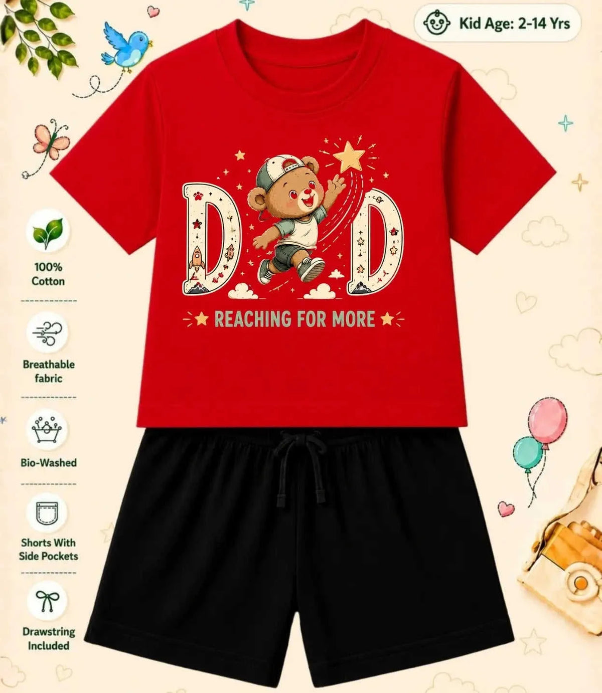 Mom - Dad Devoted Kid Co-ord Set Swiftsoul