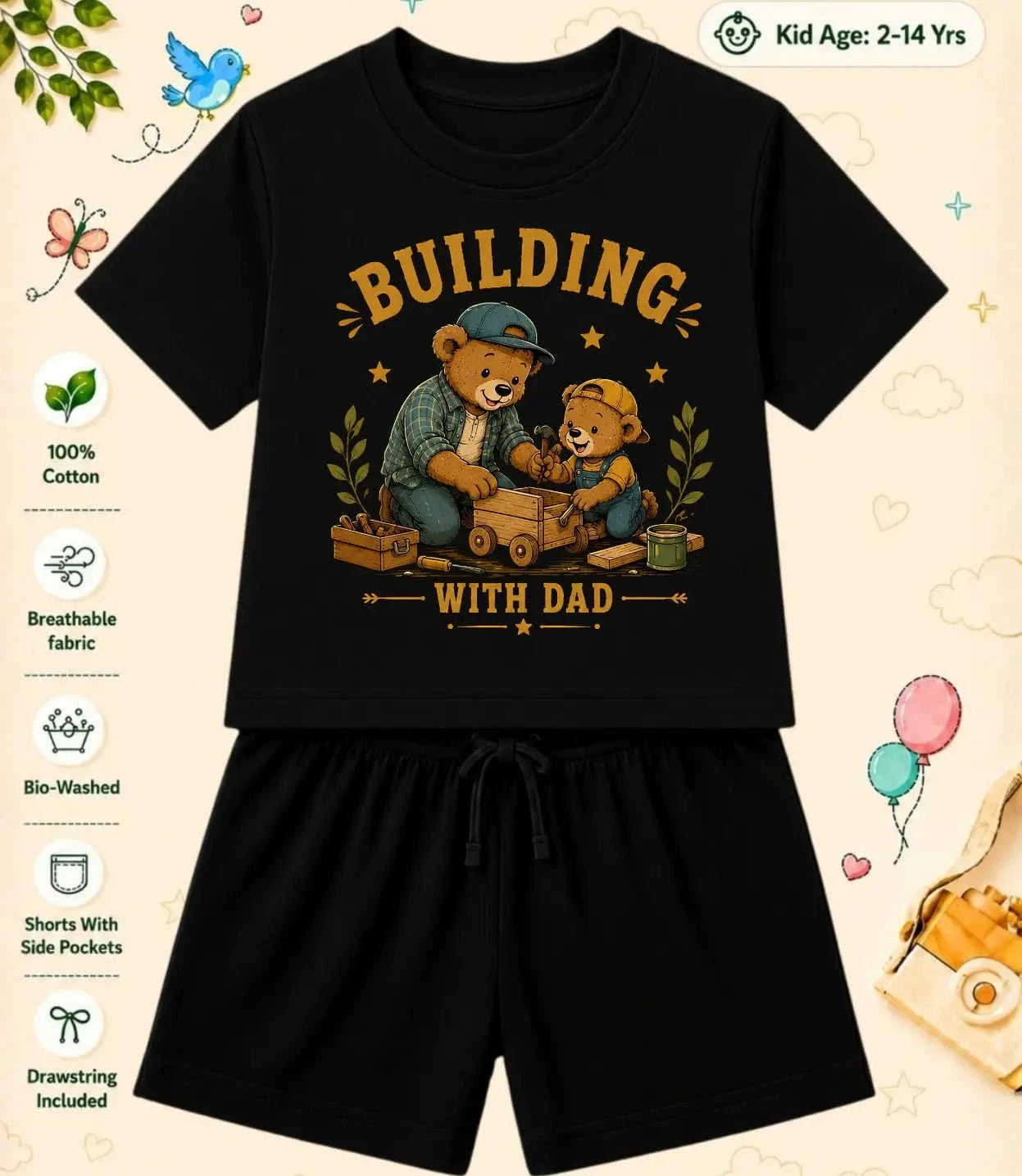 Mom - Dad Encouraging Kid Co-ord Set Swiftsoul