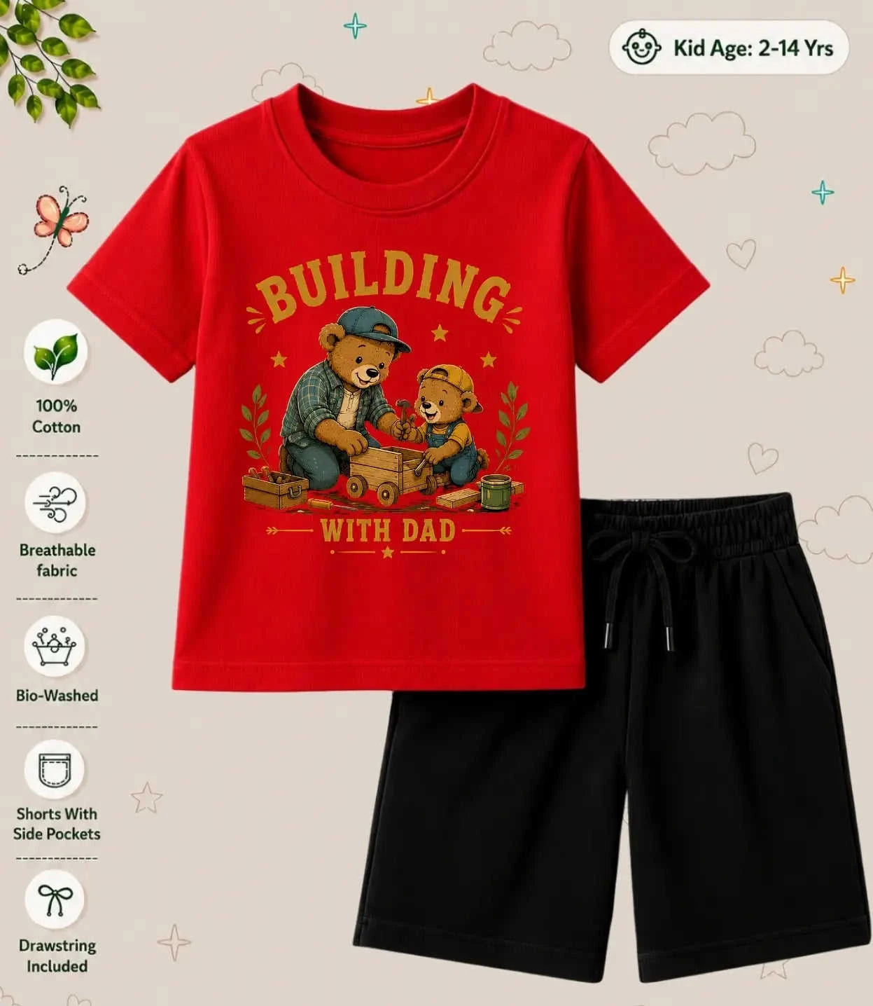 Mom - Dad Encouraging Kid Co-ord Set Swiftsoul