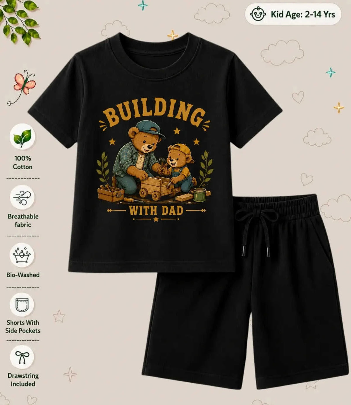 Mom - Dad Encouraging Kid Co-ord Set Swiftsoul