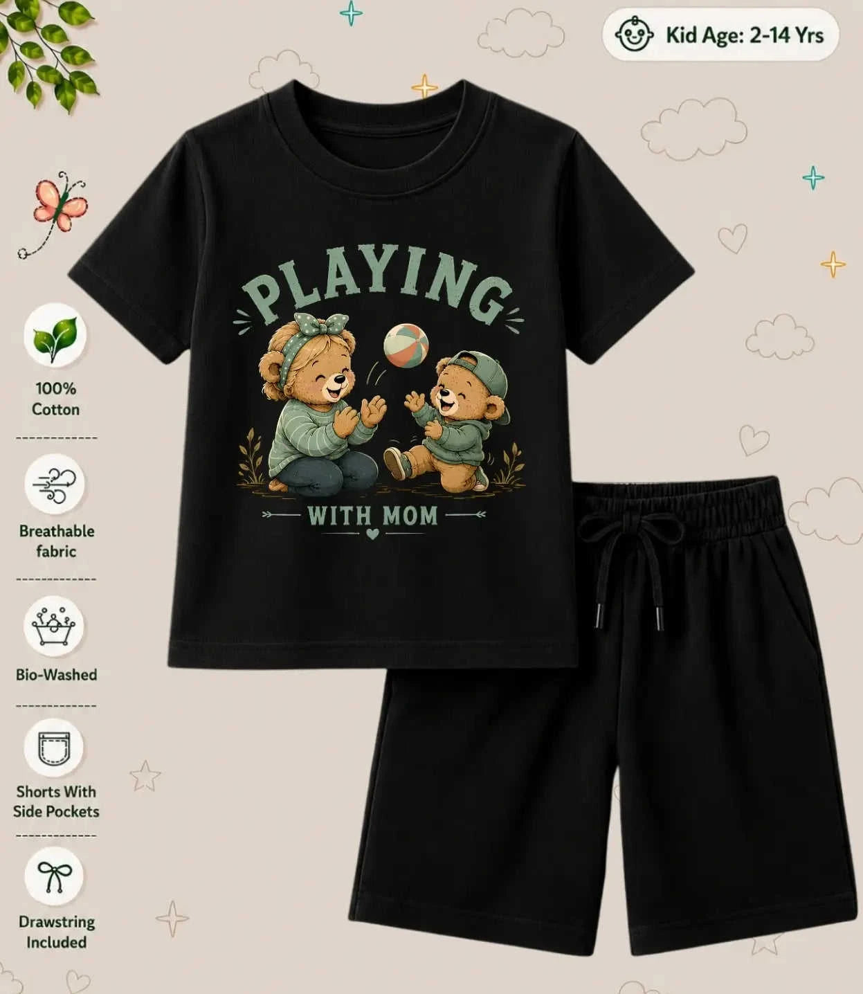 Mom - Dad Encouraging Kid Co-ord Set Swiftsoul