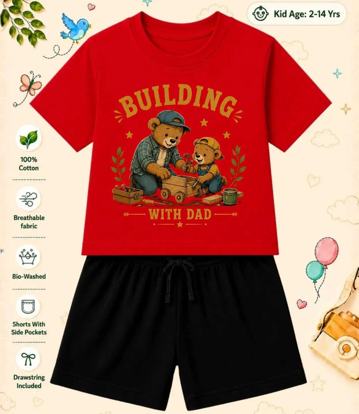 Mom - Dad Encouraging Kid Co-ord Set Swiftsoul