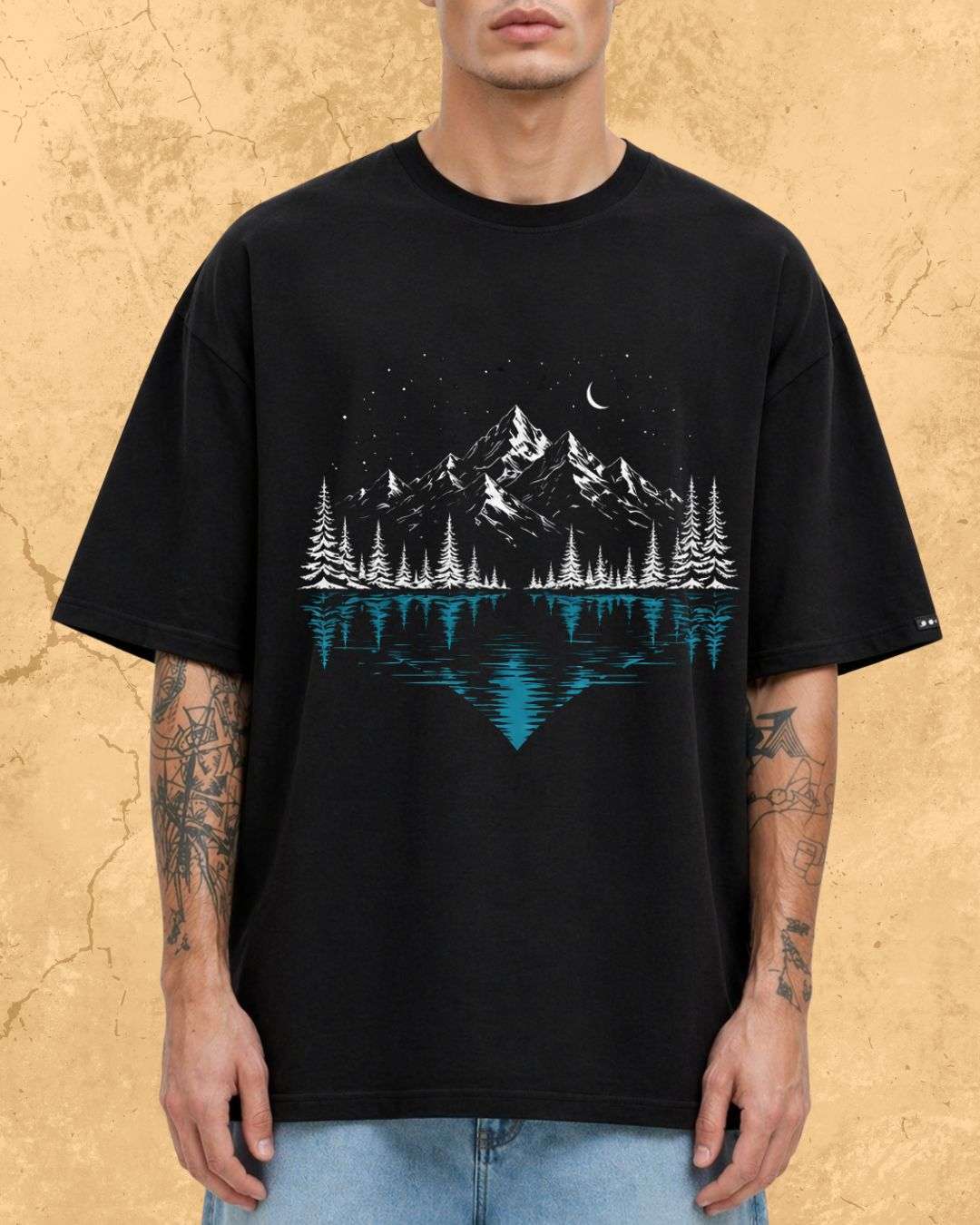 Mountain Reflection Cotton Tshirt Swiftsoul 