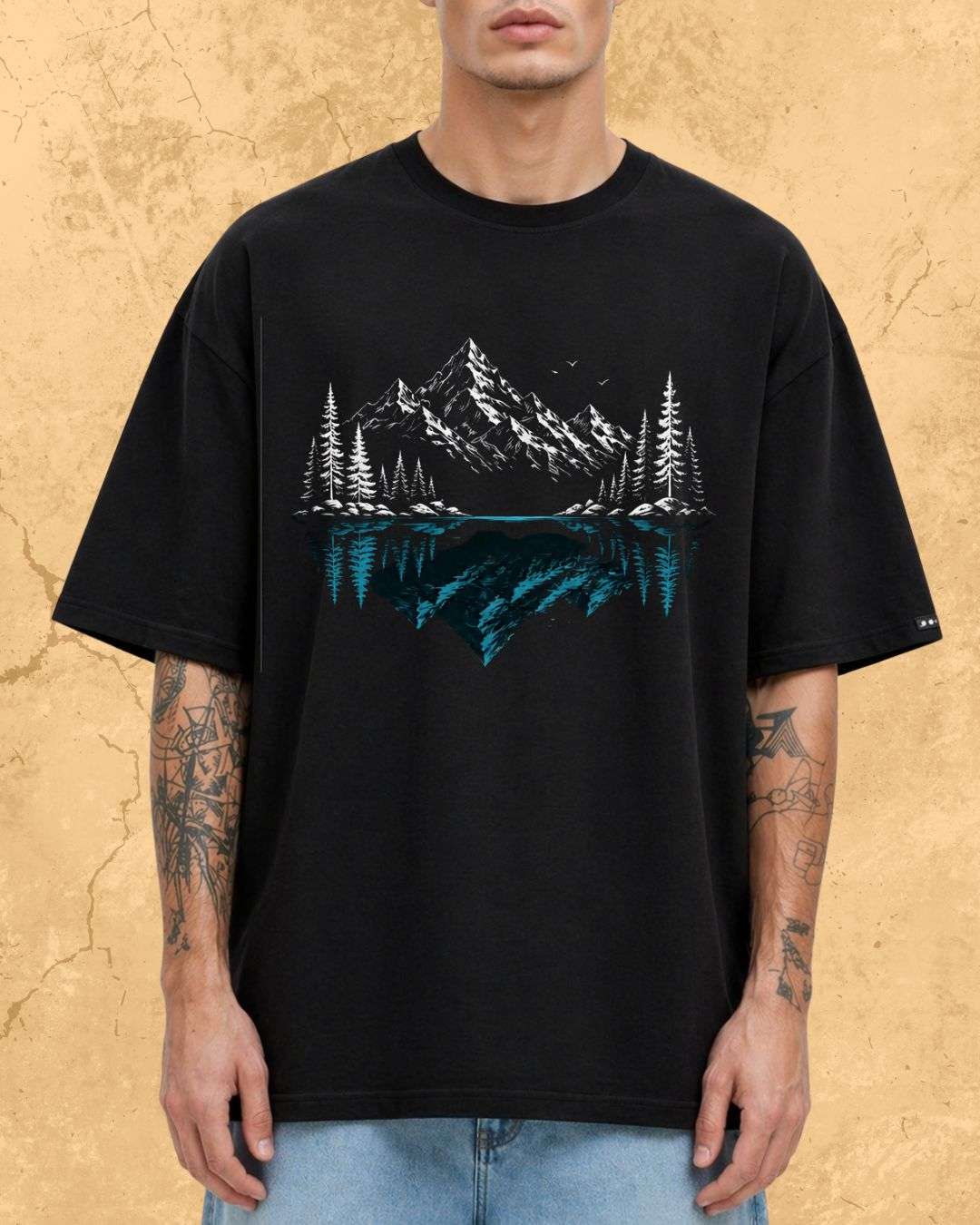Mountain Reflection Cotton Tshirt Swiftsoul 