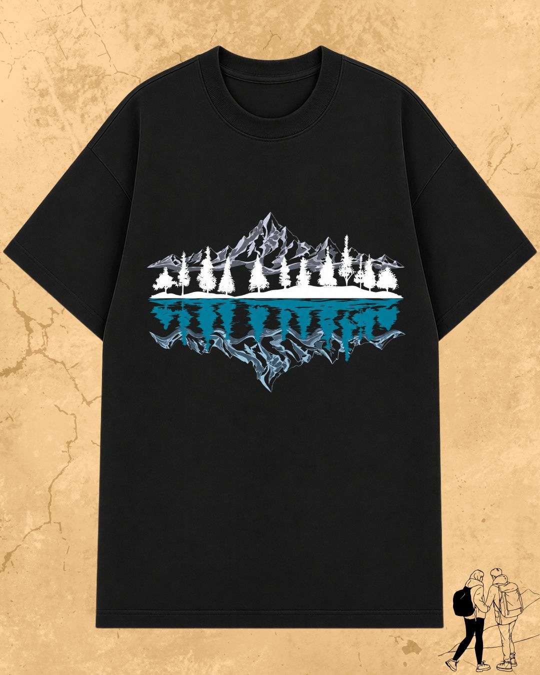 Mountain Reflection Cotton Tshirt Swiftsoul 