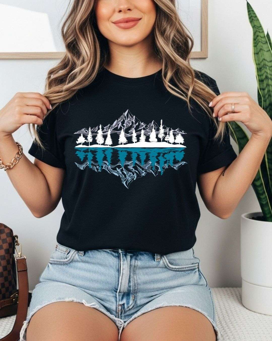 Mountain Reflection Cotton Tshirt Swiftsoul 