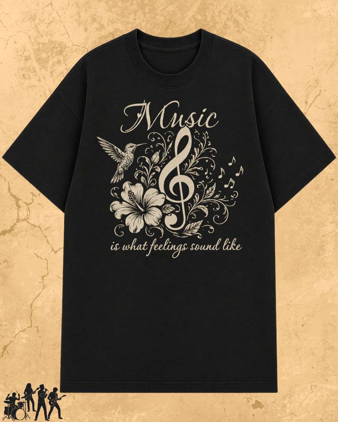 Music Is What Feelings Sound Like Cotton Tee Billien LLC 