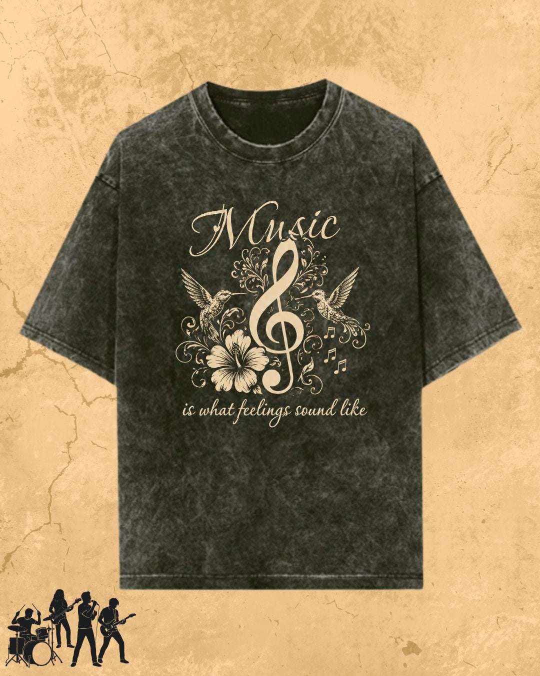 Music Is What Feelings Sound Like Cotton Tee Billien LLC 
