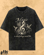 Music Is What Feelings Sound Like Cotton Tee Billien LLC 
