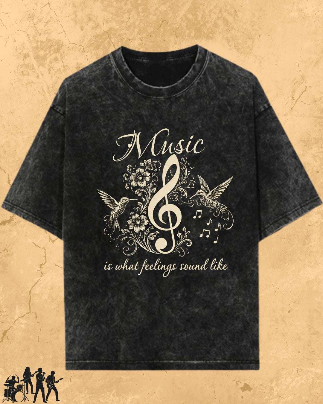 Music Is What Feelings Sound Like Cotton Tee Billien LLC 