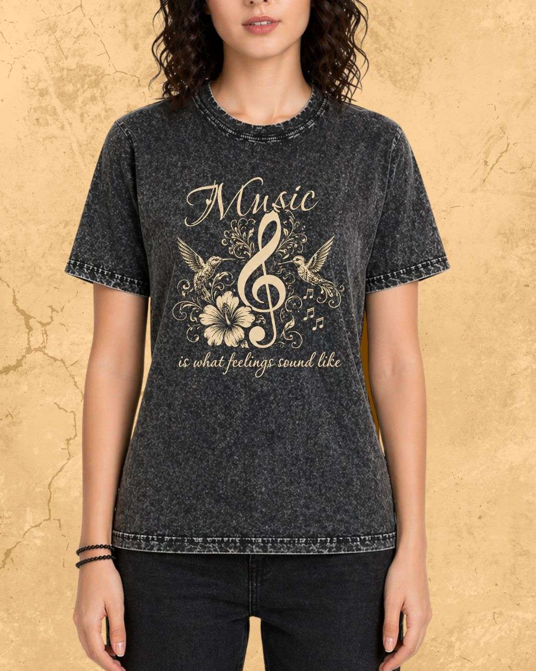 Music Is What Feelings Sound Like Cotton Tee Billien LLC 