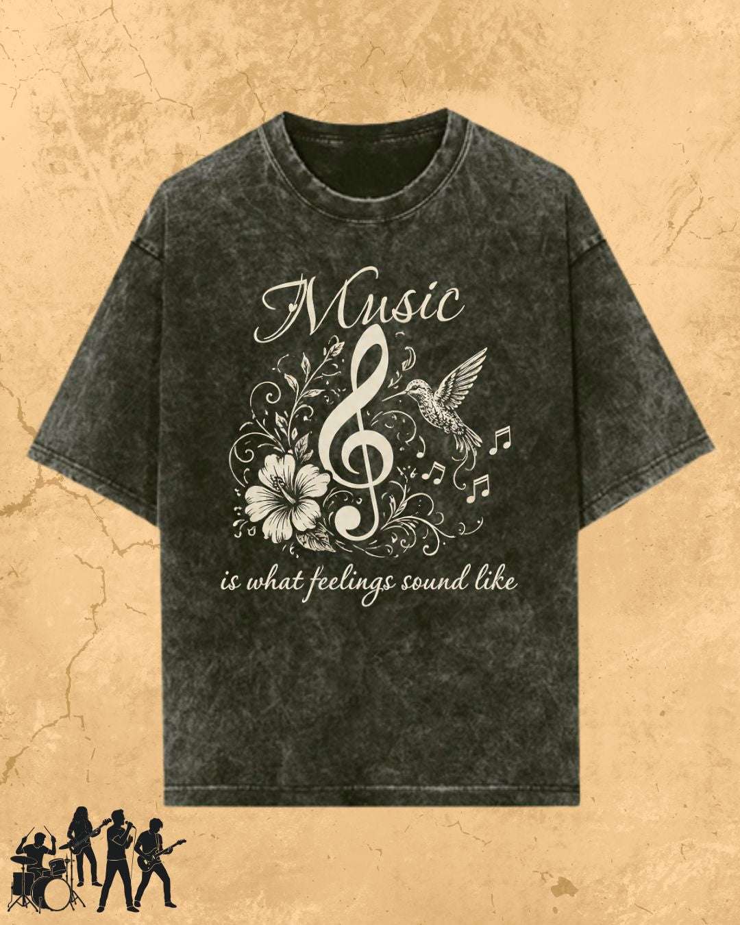 Music Is What Feelings Sound Like Cotton Tee Billien LLC 