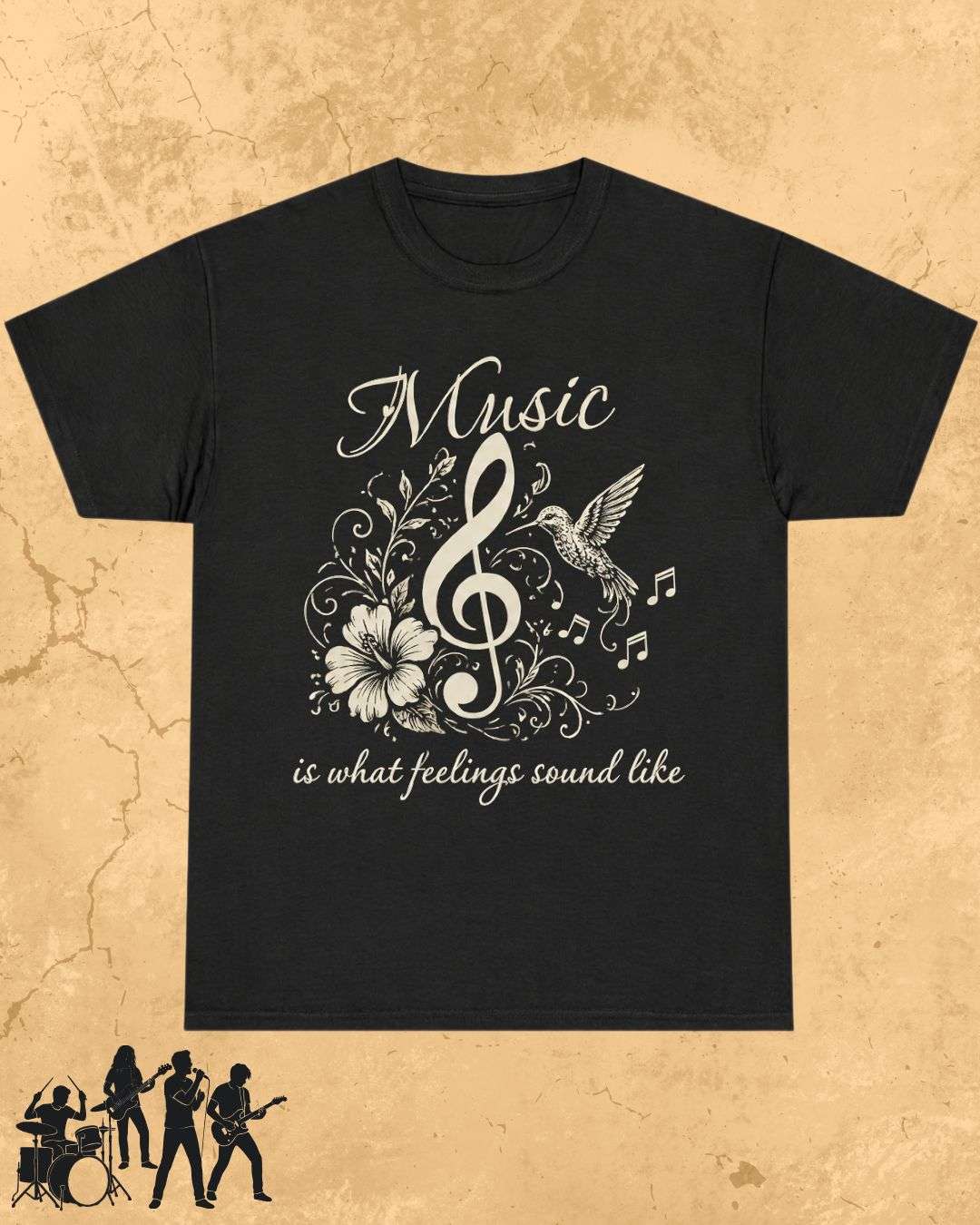 Music Is What Feelings Sound Like Cotton Tee Billien LLC 