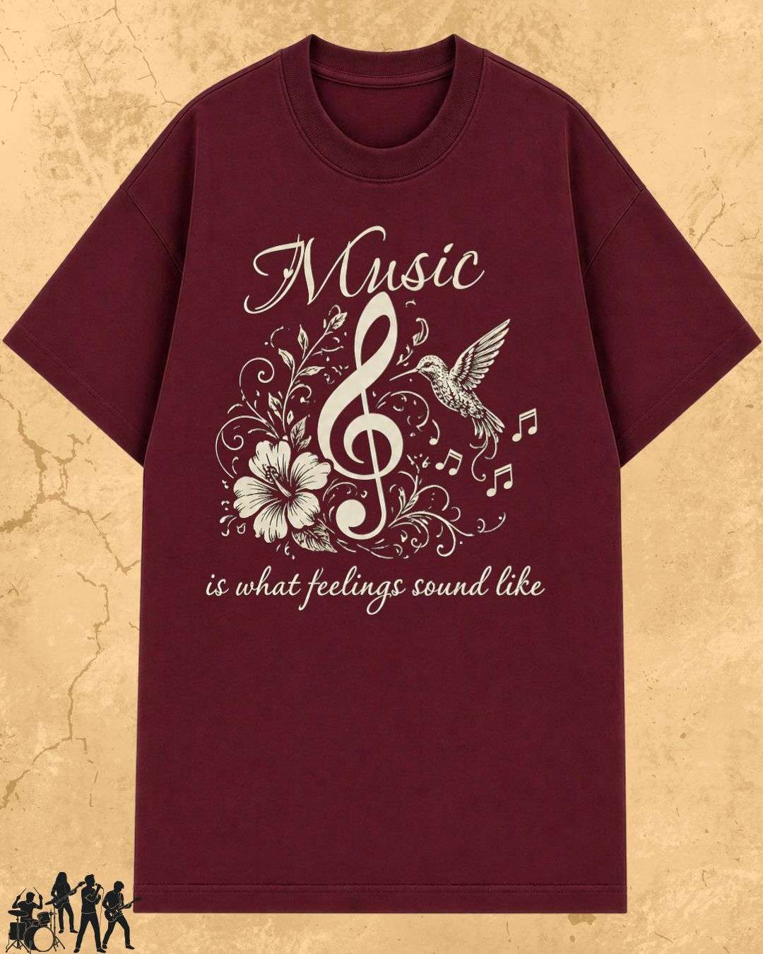Music Is What Feelings Sound Like Cotton Tee Billien LLC 
