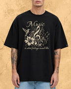 Music Is What Feelings Sound Like Cotton Tee Billien LLC 