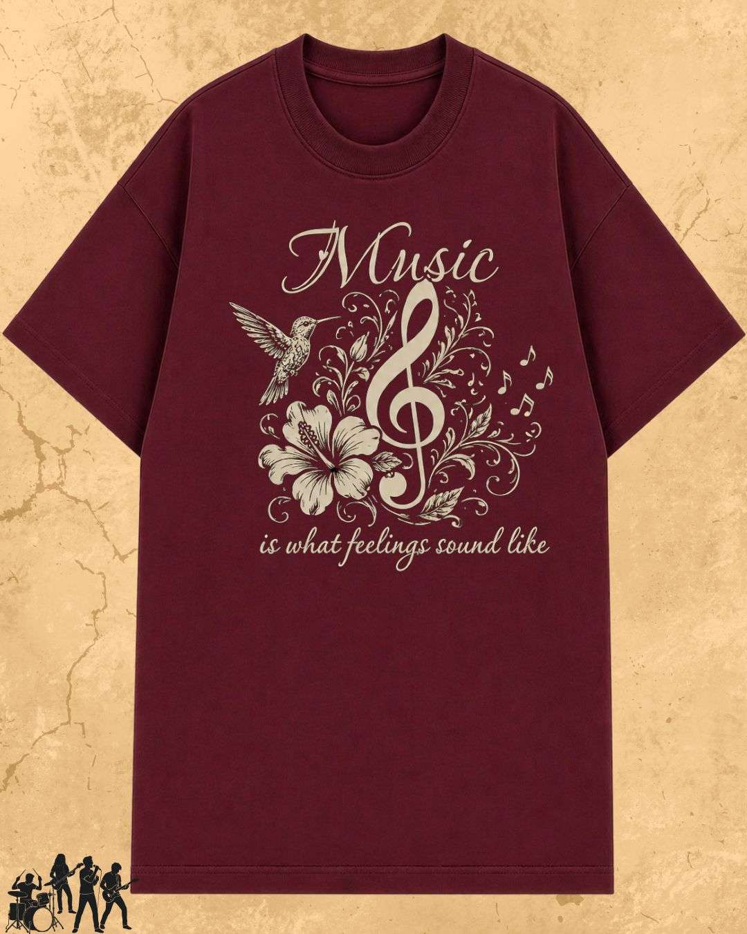 Music Is What Feelings Sound Like Cotton Tee Billien LLC 