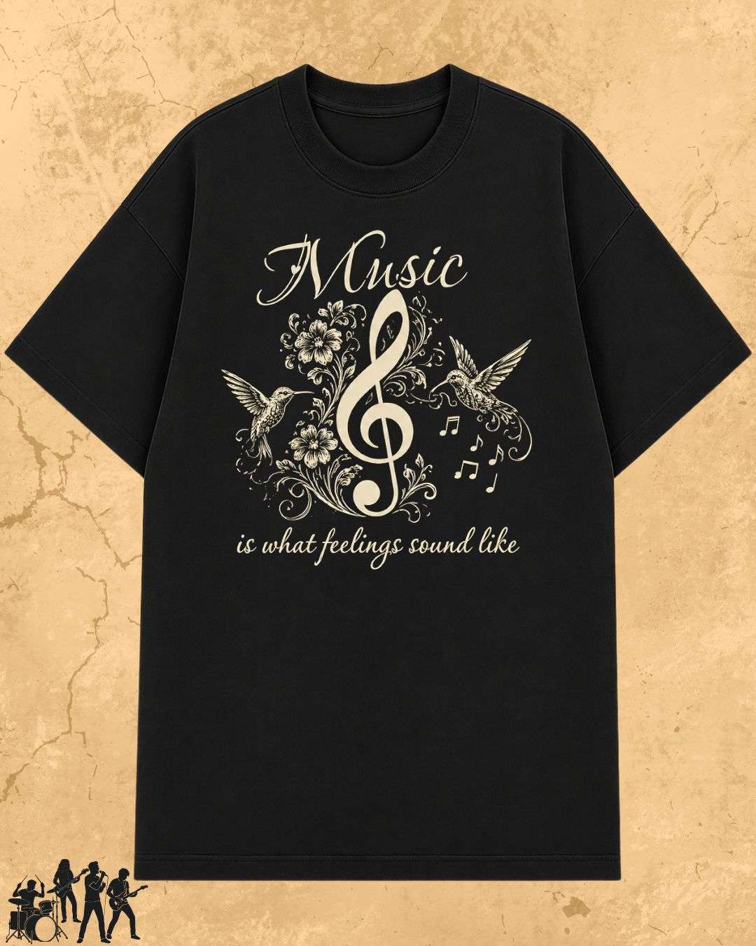 Music Is What Feelings Sound Like Cotton Tee Billien LLC 