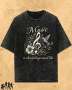 Music Is What Feelings Sound Like Cotton Tee Billien LLC 