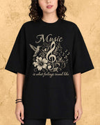 Music Is What Feelings Sound Like Cotton Tee Billien LLC 