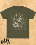Music Is What Feelings Sound Like Cotton Tee Billien LLC 