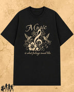 Music Is What Feelings Sound Like Cotton Tee Billien LLC 