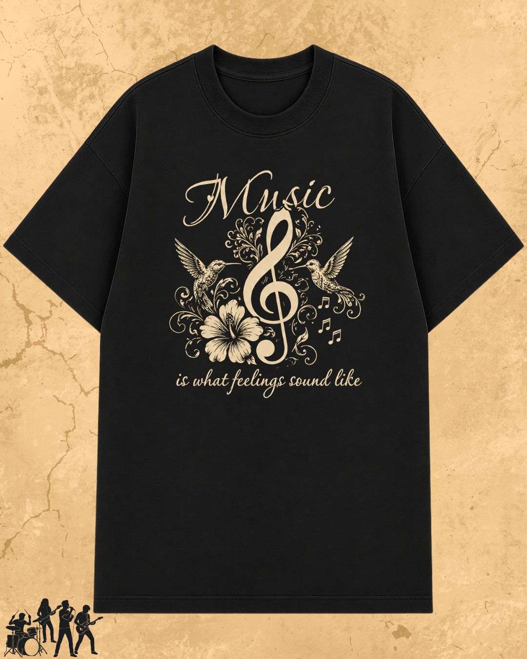 Music Is What Feelings Sound Like Cotton Tee Billien LLC 